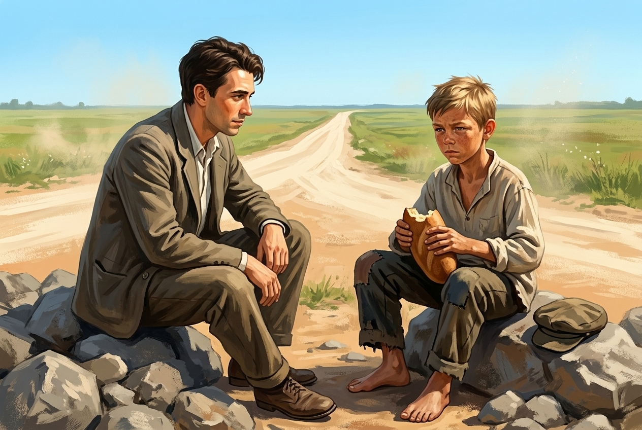 Иллюстрация для "На пыльной дороге"