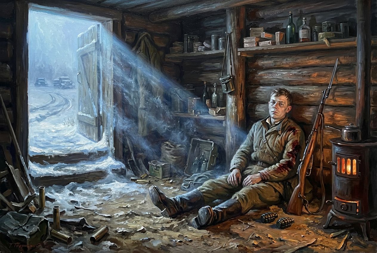 Иллюстрация для "Тёркин ранен"