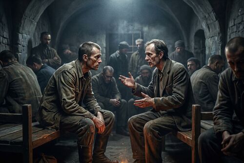 Тимофеев-Ресовский обсуждает с рассказчиком атомную бомбу